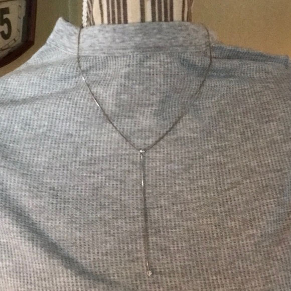 Sterling silver and CZ lariat style necklace - Picture 1 of 4